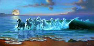 JW cheval des vagues Peinture à l'huile